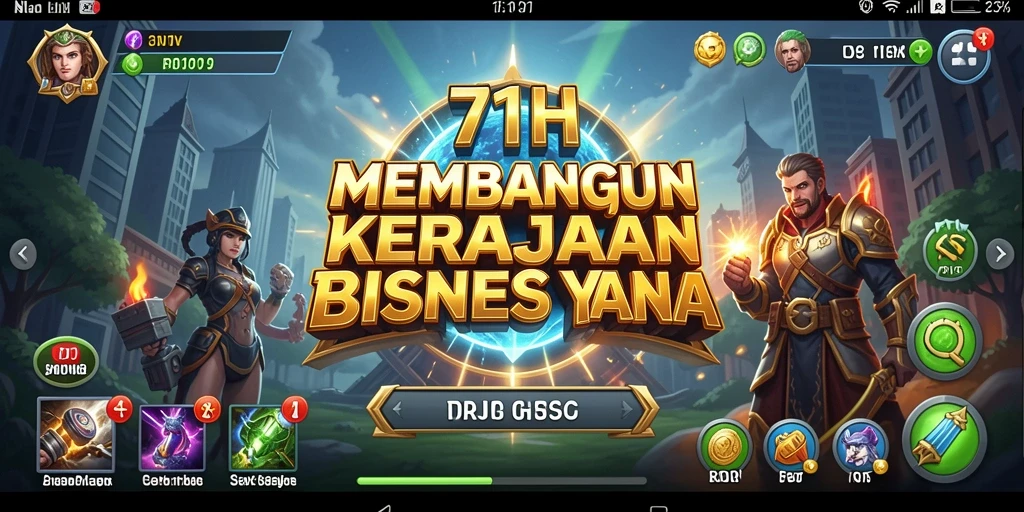 Tampilan gameplay 71H menampilkan keseruan membangun kerajaan bisnis.