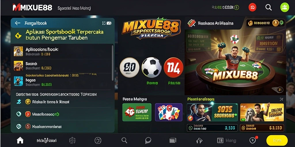Tampilan screenshot utama MIXUE88 yang menampilkan aksi taruhan olahraga.