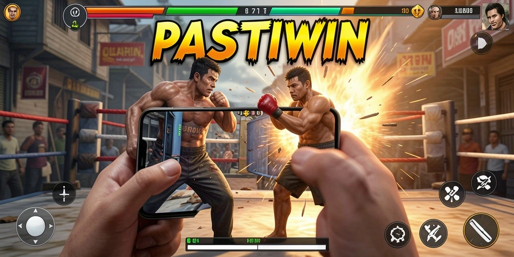 Screenshot menunjukkan pertarungan intens antara karakter di PASTIWIN.