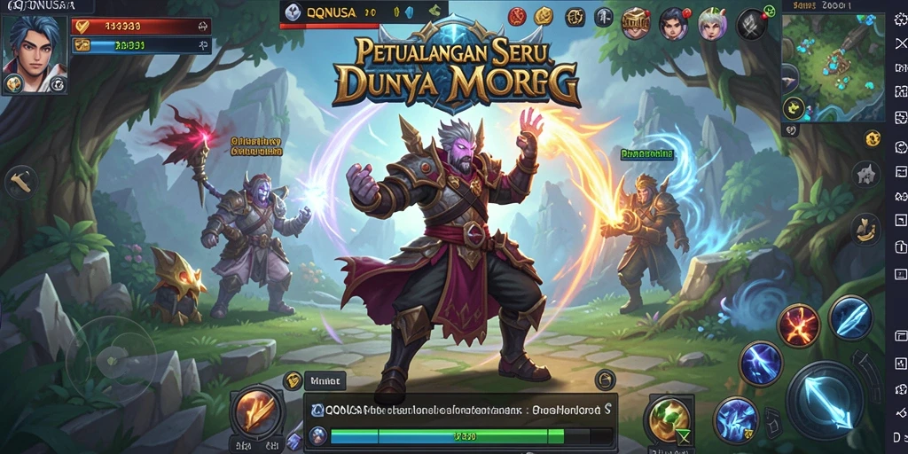 Tampilan gameplay QQNUSA dengan petualangan RPG yang seru.
