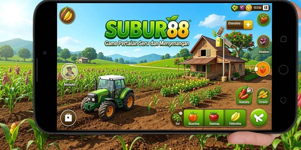 Screenshot yang menunjukkan kebun subur dan tanaman yang beragam di SUBUR88.