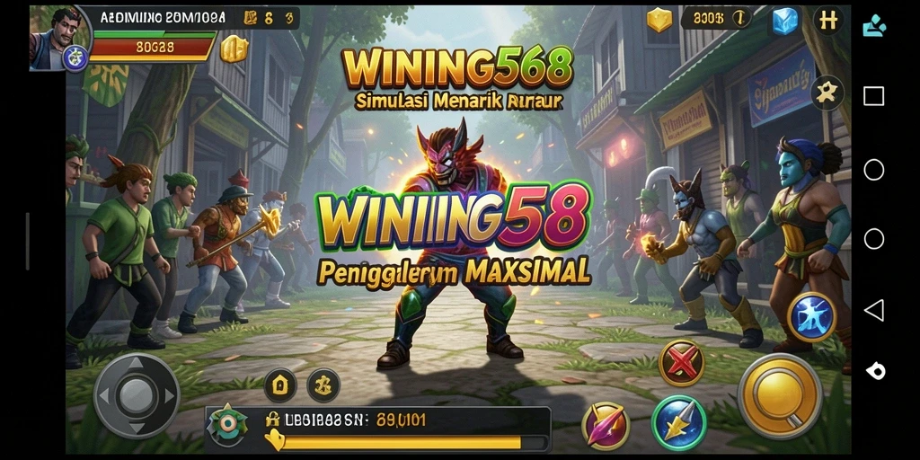 Screenshot menunjukkan gameplay mendalam dari WINNING568 dengan karakter unik dan misi menarik.