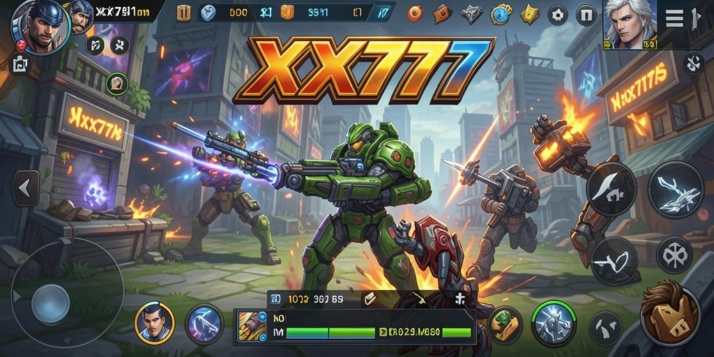 Tampilan gameplay XXX777 yang penuh aksi dan strategi.